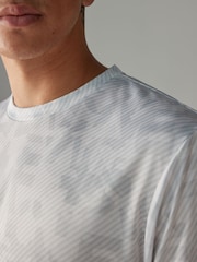 Grey/Ecru Active Printed Training T-Shirt - Image 5 of 8