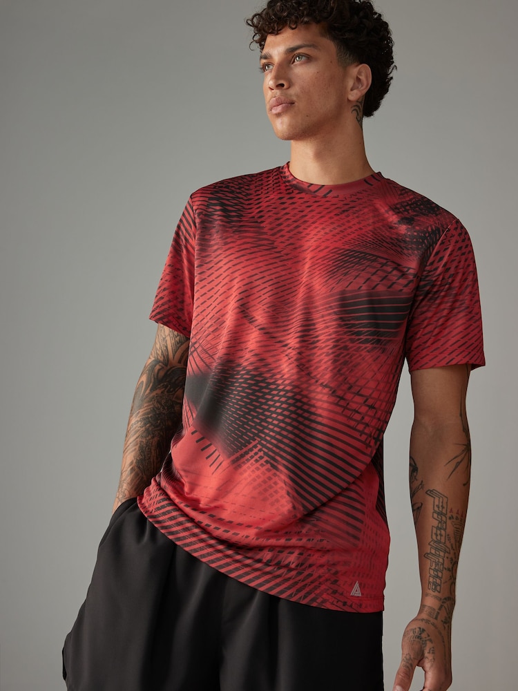 Red Active Printed Training T-Shirt - Image 1 of 9