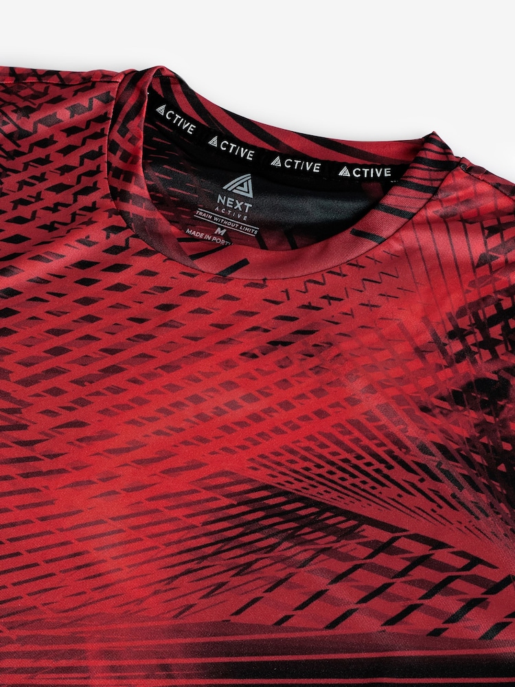 Red Active Printed Training T-Shirt - Image 9 of 9