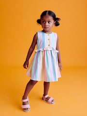 Rainbow Stripe Peplum Dress (3mths-8yrs) - Image 1 of 6