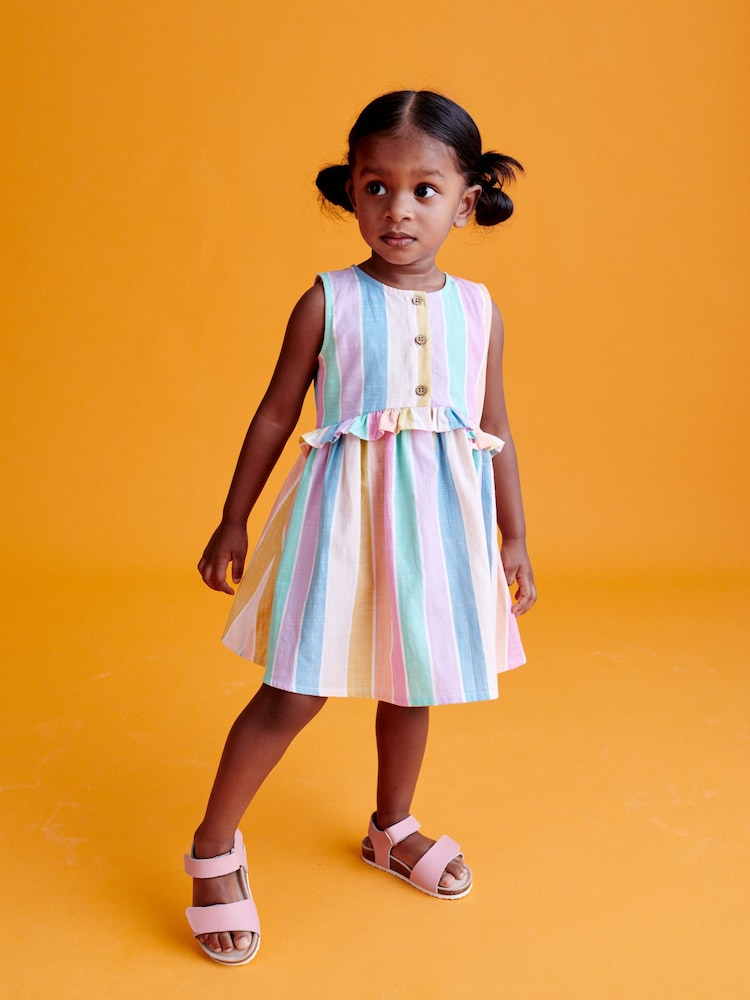 Rainbow Stripe Peplum Dress (3mths-8yrs) - Image 1 of 6