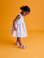Rainbow Stripe Peplum Dress (3mths-8yrs) - Image 2 of 6