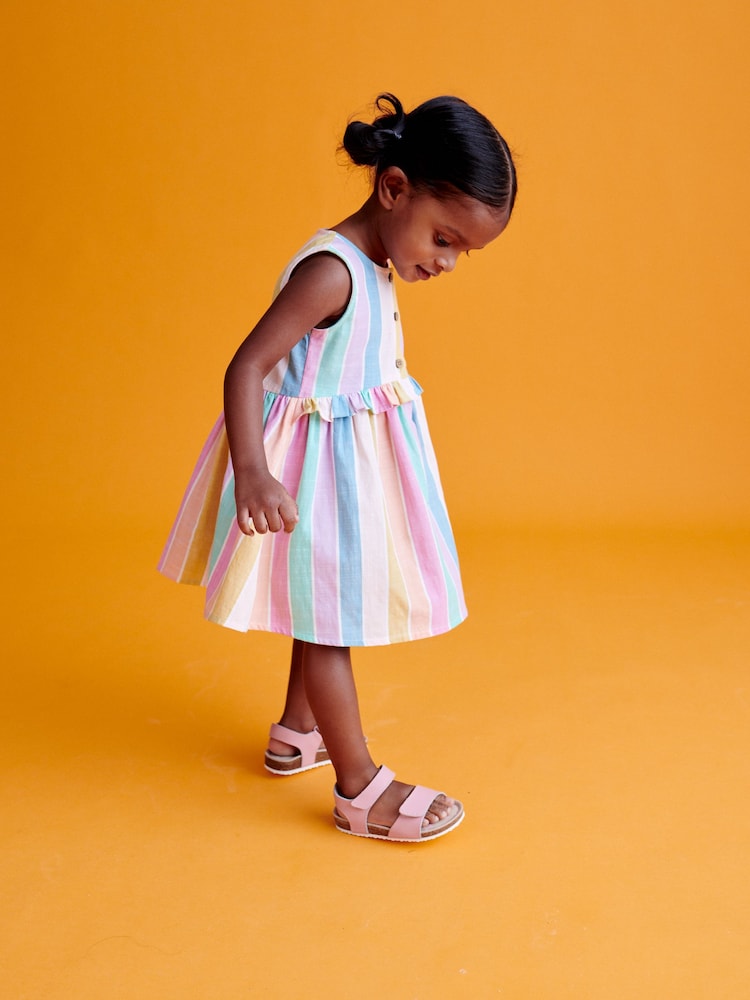 Rainbow Stripe Peplum Dress (3mths-8yrs) - Image 2 of 6