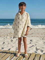 White/Black Woodblock Kaftan - Image 2 of 8