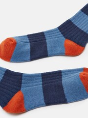Joules Men's Gibson Blue/Navy Cosy Striped Socks - Image 2 of 3