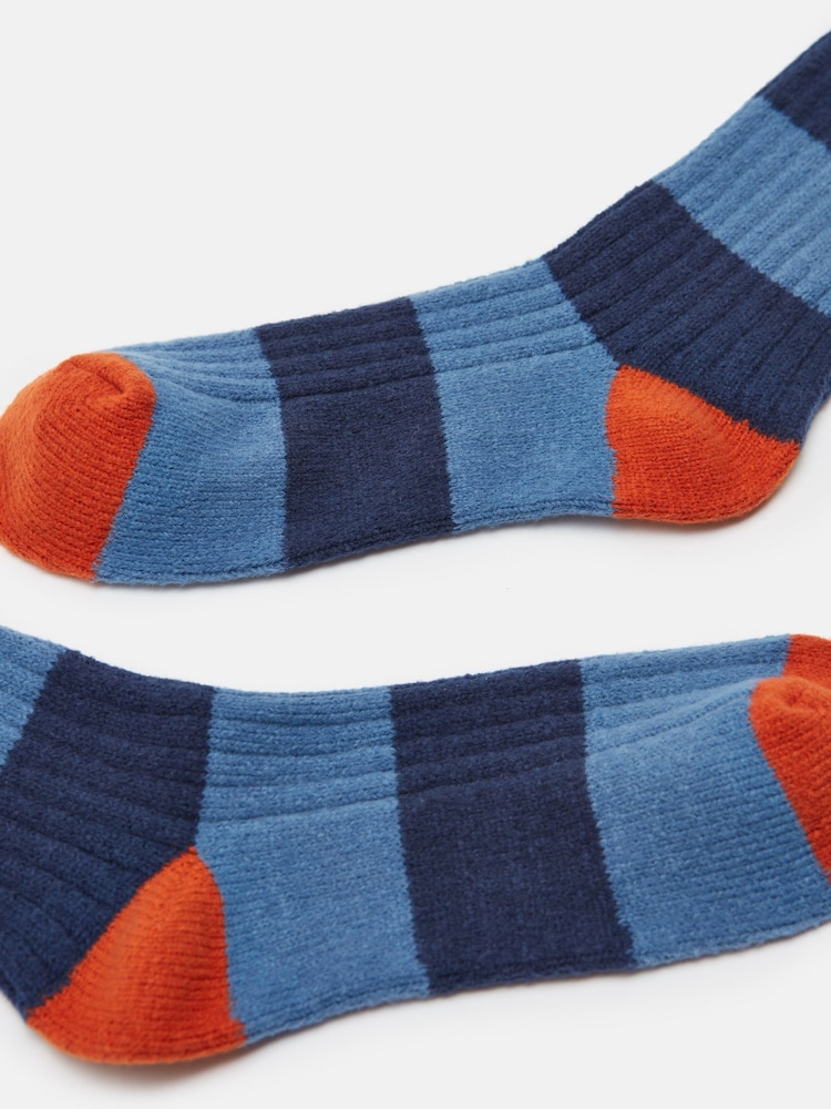 Joules Men's Gibson Blue/Navy Cosy Striped Socks - Image 2 of 3
