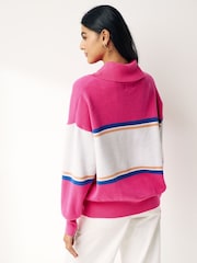 Pink Knit Half Zip Jumper - Image 3 of 7