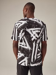Black/White Active Gym Printed Training T-Shirt - Image 3 of 9