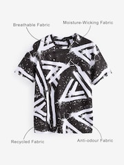 Black/White Active Gym Printed Training T-Shirt - Image 4 of 9