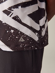 Black/White Active Gym Printed Training T-Shirt - Image 6 of 9