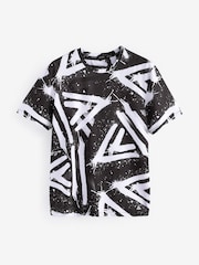 Black/White Active Gym Printed Training T-Shirt - Image 7 of 9