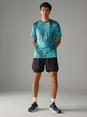 Aqua Blue Active Gym Printed Training T-Shirt - Image 2 of 10