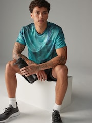 Aqua Blue Active Gym Printed Training T-Shirt - Image 3 of 10