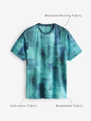 Aqua Blue Active Gym Printed Training T-Shirt - Image 4 of 10