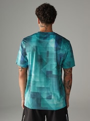 Aqua Blue Active Gym Printed Training T-Shirt - Image 6 of 10