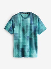 Aqua Blue Active Gym Printed Training T-Shirt - Image 8 of 10