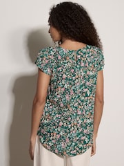 Apricot Green Ditsy Floral Print Top - Image 2 of 4
