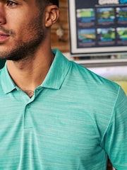 Aqua Blue Active Mesh Golf Polo Shirt - Image 5 of 8