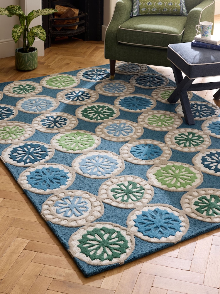 Nina Campbell Blue Pomello Wool Rug - Image 1 of 5
