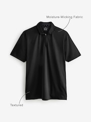 Black Active Textured Golf Polo Shirt - Image 4 of 8