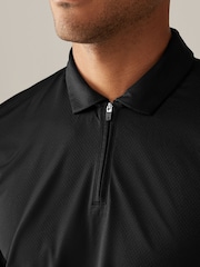 Black Active Textured Golf Polo Shirt - Image 5 of 8