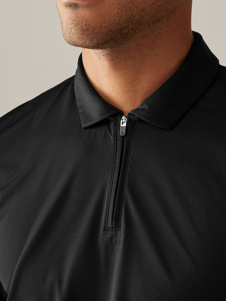 أسود - قميص بولو Golf بارز الملمس Active - Image 5 of 8