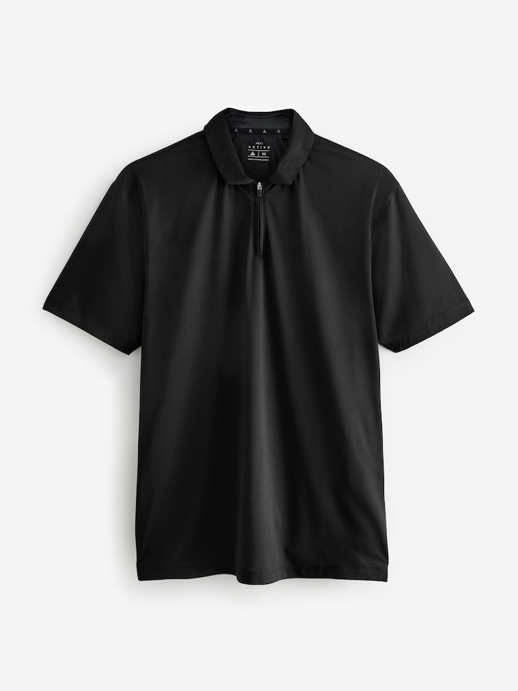 أسود - قميص بولو Golf بارز الملمس Active - Image 6 of 8
