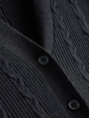 Laura Ashley Black Belted Cable Knit Midi Dress - Image 5 of 5