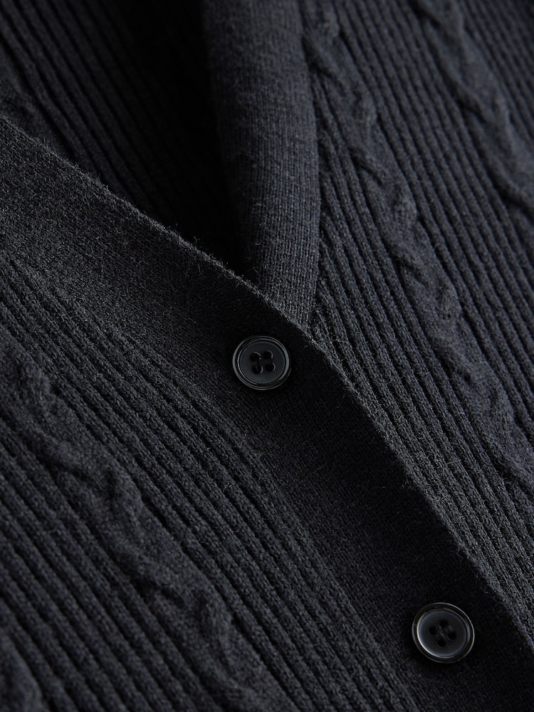 Laura Ashley Black Belted Cable Knit Midi Dress - Image 5 of 5