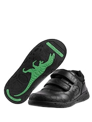 Toezone Black Ricky Rubber Dinosaur Rip Tape School Shoes - Image 5 of 6