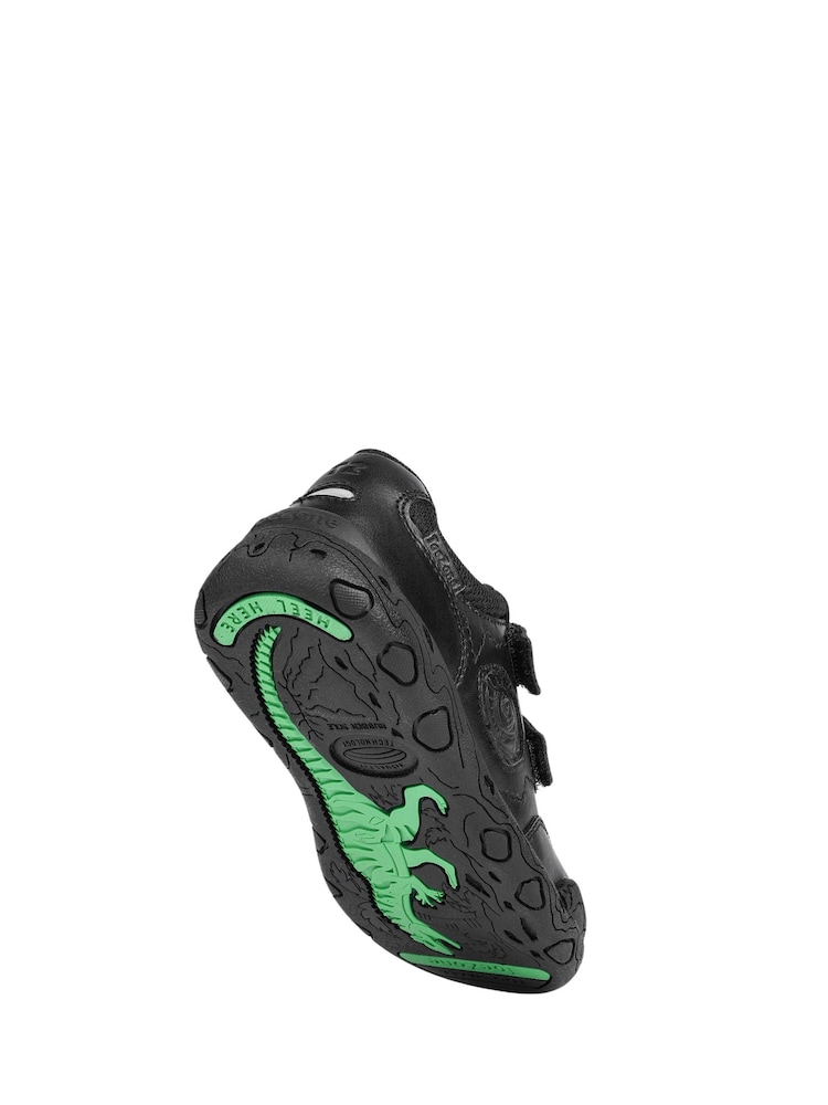 Toezone Black Ricky Rubber Dinosaur Rip Tape School Shoes - Image 6 of 6