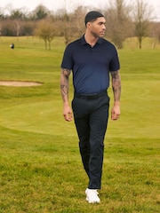 Navy/Grey Active Print Golf Polo Shirt - Image 2 of 10