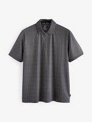 Black Active Print Golf Polo Shirt - Image 6 of 8