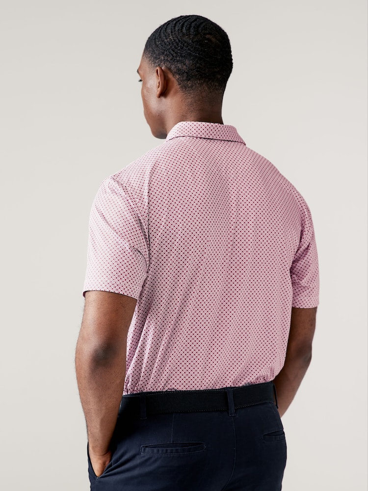 Pink Active Print Golf Polo Shirt - Image 5 of 8