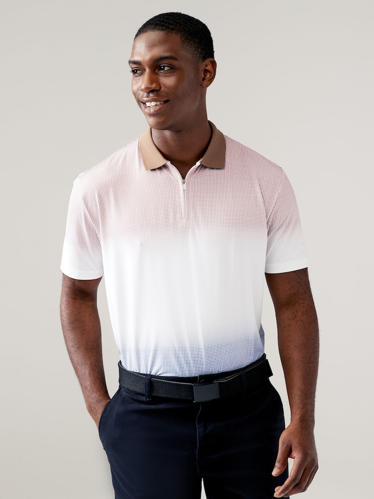 Multi Print Golf Polo Shirt - Image 1 of 7