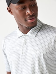 White Active Print Golf Polo Shirt - Image 1 of 8