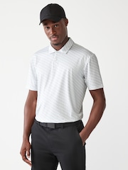 White Active Print Golf Polo Shirt - Image 3 of 8
