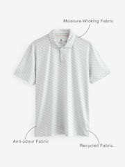 White Active Print Golf Polo Shirt - Image 4 of 8