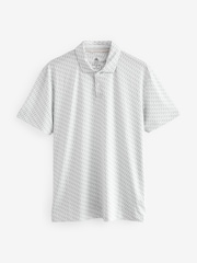 White Active Print Golf Polo Shirt - Image 6 of 8