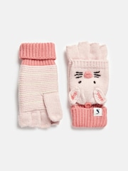 Joules Carey Pink Bunny Character Gloves - Image 1 of 3