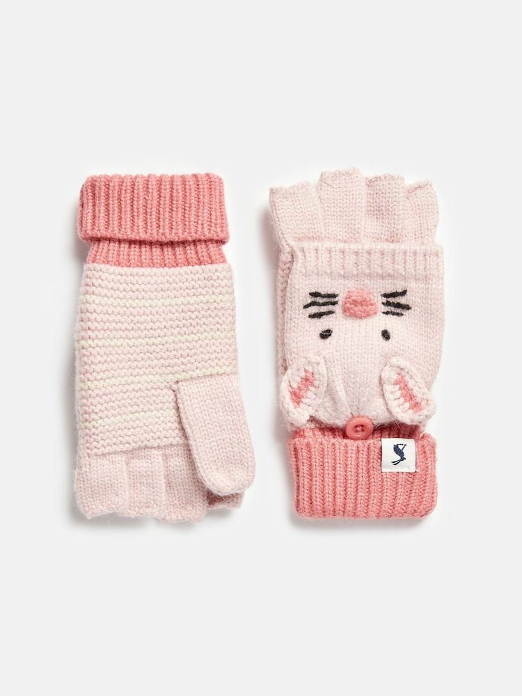 Joules Carey Pink Bunny Character Gloves - Image 1 of 3