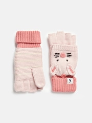 Joules Carey Pink Bunny Character Gloves - Image 2 of 3