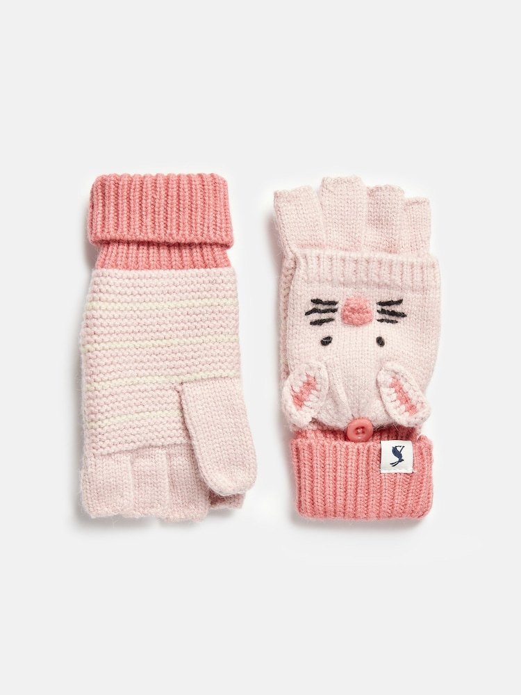 Joules Carey Pink Bunny Character Gloves - Image 2 of 3