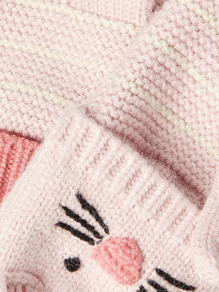 Joules Carey Pink Bunny Character Gloves - Image 3 of 3