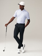 White/Blue Active Print Golf Polo Shirt - Image 2 of 9