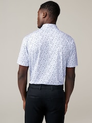 White/Blue Active Print Golf Polo Shirt - Image 5 of 9