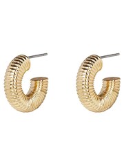 Oliver Bonas Gold Tone Miriam Ridged Hoop Earrings - Image 1 of 6