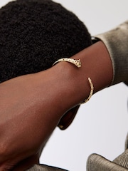 Oliver Bonas Gold Tone Adrienne Cheetah Glass Stone Bangle - Image 4 of 4