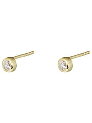 Oliver Bonas Gold Plated Abigail Clear Stud Earrings - Image 5 of 6