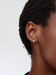Oliver Bonas Gold Plated Abigail Clear Stud Earrings - Image 6 of 6